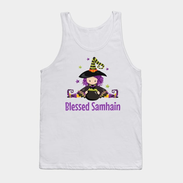 Samhain Witch Gift Wicca Pagan Gifts Witchy Design Tank Top by InnerMagic